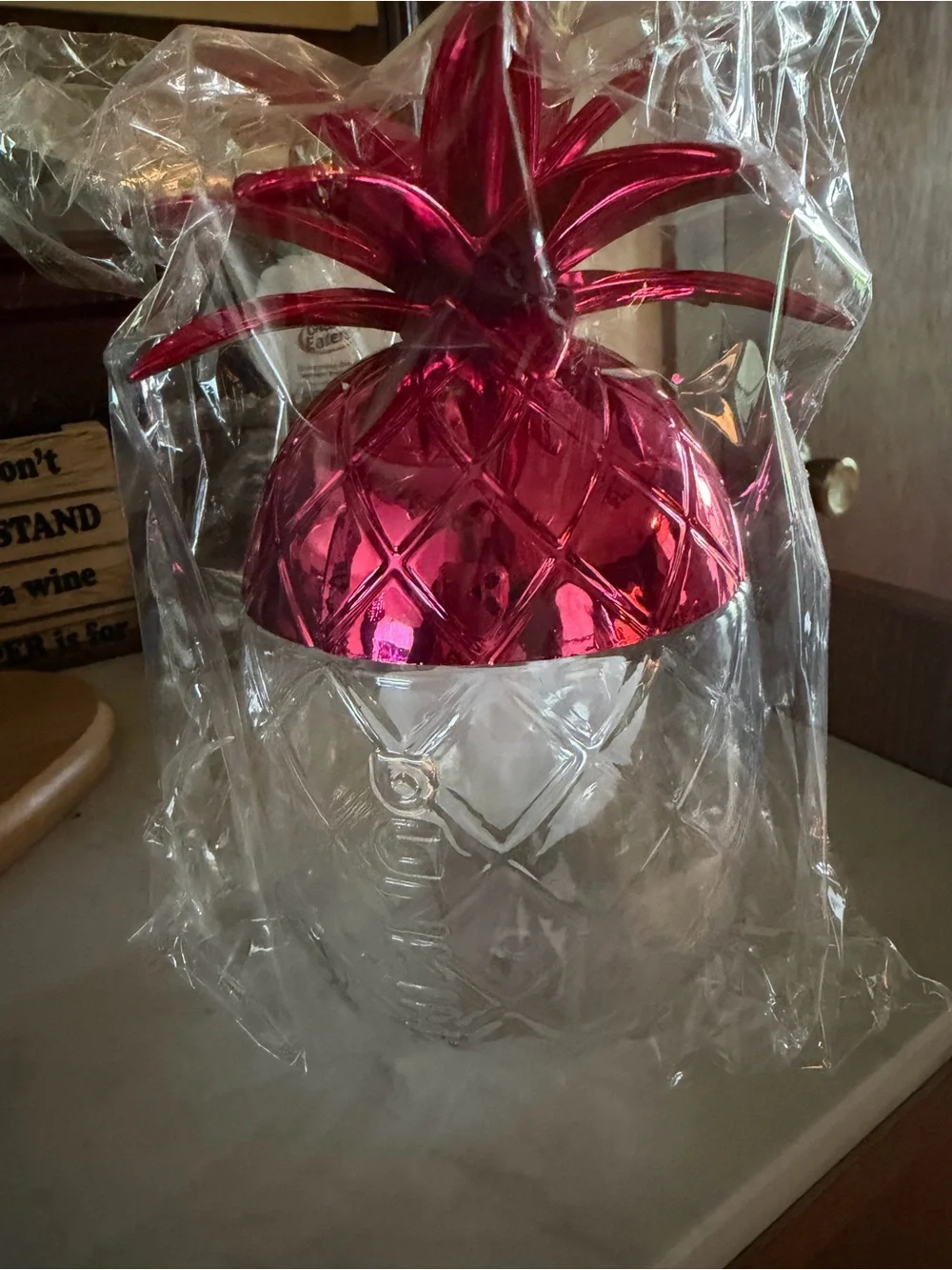 Dunkin' Metallic Pink Pineapple Tumbler